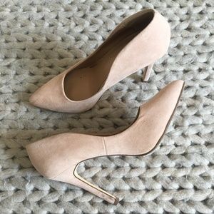 Whitnee Stiletto Pump - blush faux suede.